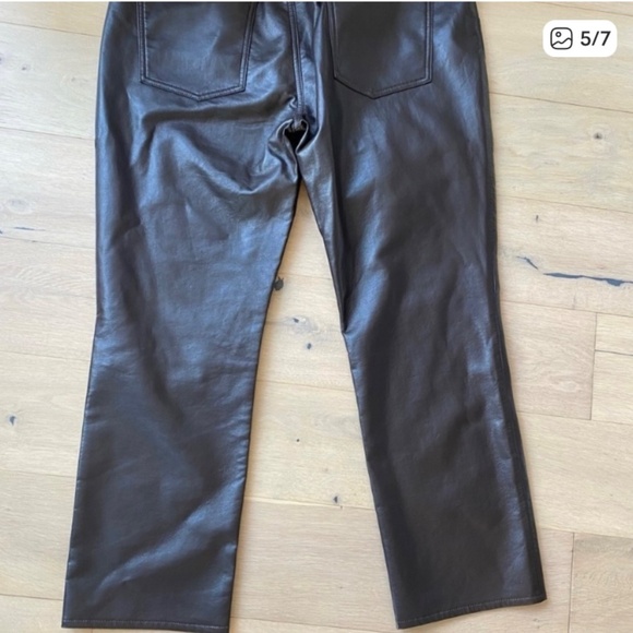 Citizens Of Humanity Faux Leather High Waist Straight Leg Pants Size 33 - Picture 5 of 5